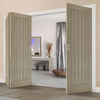 Three Folding Doors & Frame Kit - Belize Light Grey 2+1 - Prefinished