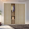 Minimalist Wardrobe Door & Frame Kit - Three Belize Light Grey Door - Prefinished