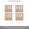 Room Divider - Belize Oak Silkscreen Etched Glass Prefinished Double Doors with Single Side