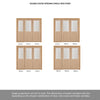 ThruEasi Room Divider - Belize Oak Silkscreen Etched Glass Prefinished Double Doors with Single Side