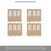 Room Divider - Belize Oak Silkscreen Etched Glass Prefinished Double Doors with Single Side