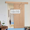 Single Sliding Door & Wall Track - Belize Oak Door - Unfinished