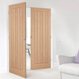 Image: Belize Oak Internal Door Pair - Prefinished