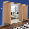 Six Folding Doors & Frame Kit - Belize Oak 3+3 - Unfinished