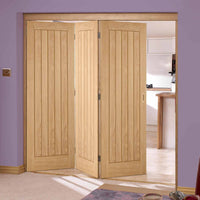 Three Folding Doors & Frame Kit - Belize Oak 3+0 - Unfinished