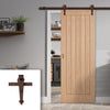 Single Sliding Door & Arrowhead Antique Rust Track - Belize Oak Door - Prefinished