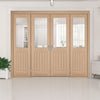 Room Divider - Belize Oak Silkscreen Etched Glass Prefinished Double Doors with Double Sides