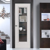 J B Kind White Classic Belton Primed Door - Clear Glass
