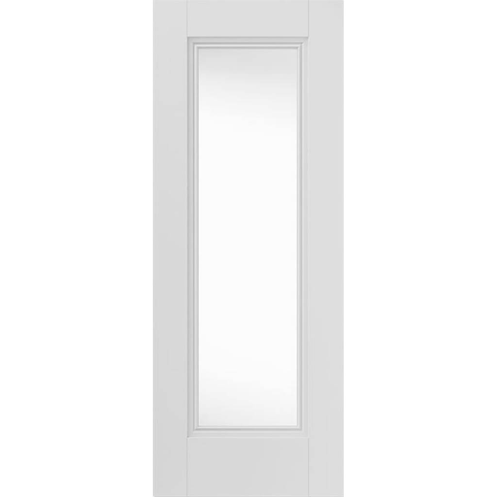 J B Kind White Classic Belton Primed Door Pair - Clear Glass