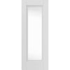 J B Kind White Classic Belton Primed Door Pair - Clear Glass