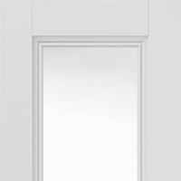 J B Kind White Classic Belton Primed Door Pair - Clear Glass