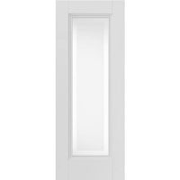 J B Kind White Classic Belton Primed Door Pair - Etched Glass