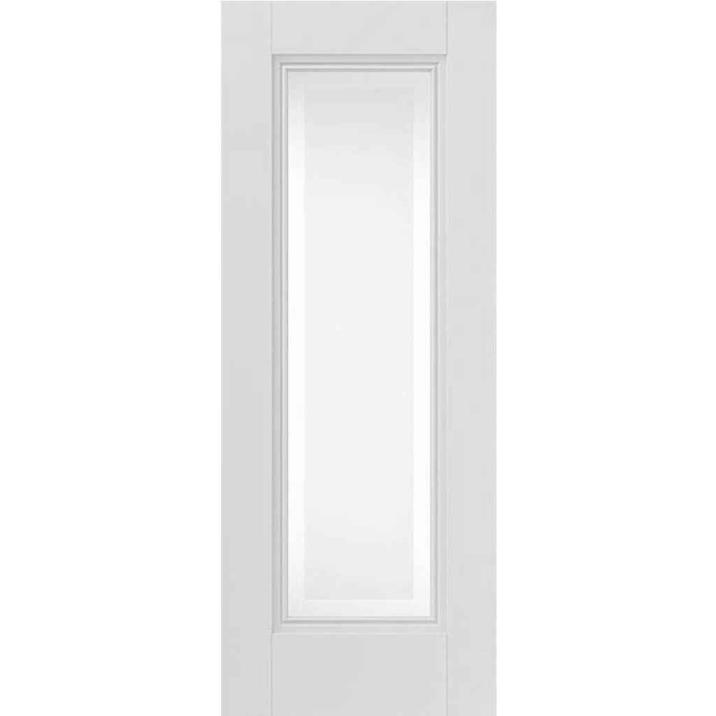 J B Kind White Classic Belton Primed Door Pair - Etched Glass