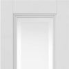 J B Kind White Classic Belton Primed Door Pair - Etched Glass