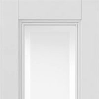 J B Kind White Classic Belton Primed Door Pair - Etched Glass