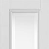 J B Kind White Classic Belton Primed Door Pair - Etched Glass