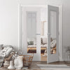 J B Kind White Classic Belton Primed Door Pair - Clear Glass