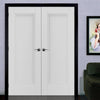 J B Kind White Classic Belton Panel Primed Fire Door Pair - 1/2 Hour Fire Rated