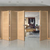 Bespoke Thrufold Forli Oak Flush Folding 3+1 Door - Aluminium Inlay - Prefinished