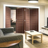 Bespoke Thrufold Forli Walnut Flush Folding 3+1 Door - Aluminium Inlay - Prefinished