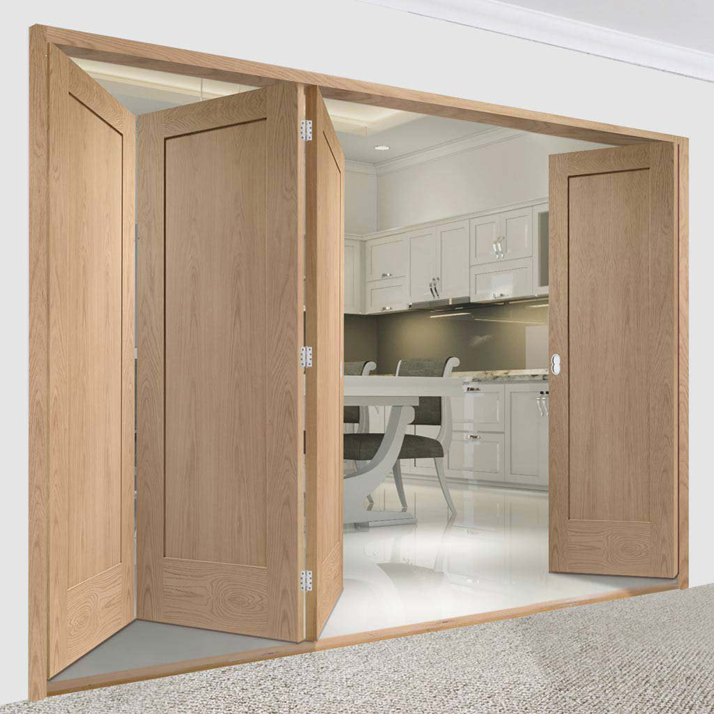 Bespoke Thrufold Pattern 10 Oak 1P Folding 3+1 Door - Prefinished