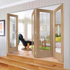 Bespoke Thrufold Pattern 10 1L Shaker Oak Glazed Folding 3+1 Door