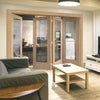 Bespoke Thrufold Pattern 10 1L Oak Glazed Folding 3+1 Door - Prefinished