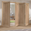 Bespoke Thrufold Worcester Oak 3 Panel Folding 3+1 Door - Prefinished