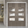 Bespoke Apollo Chocolate Grey 3L Door Pair - Clear Glass - Prefinished