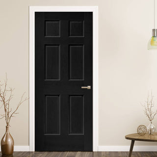 Image: Prefinished Bespoke Colonial Oak 6 Panel Fire Door - No Raised Mouldings - Choose Your Colour