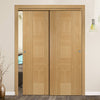 Bespoke Thruslide Catalonia Flush Oak Door - 2 Sliding Doors and Frame Kit - Prefinished