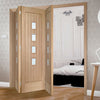 Bespoke Thrufold Contemporary Suffolk Oak 4 Pane Glazed Folding 3+0 Door