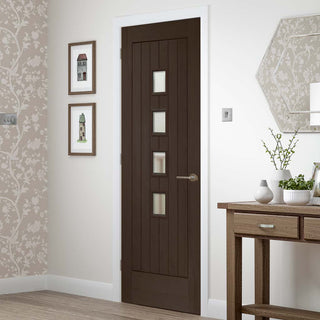 Image: prefinished bespoke contemporary suffolk oak door