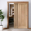 Bespoke Thruslide Worcester Oak 3 Panel - 2 Sliding Doors and Frame Kit