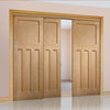 Bespoke Thruslide DX 1930'S Oak - 3 Sliding Doors and Frame Kit - Prefinished