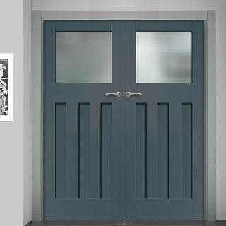 Image: Prefinished Bespoke DX 1930's Glazed Door Pair - Choose Your Colour