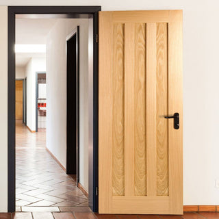 Image: door set kit idaho oak 3 panelled door prefinished