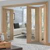 Bespoke Thrufold Forli Oak Glazed Folding 2+1 Door - Aluminium Inlay - Prefinished