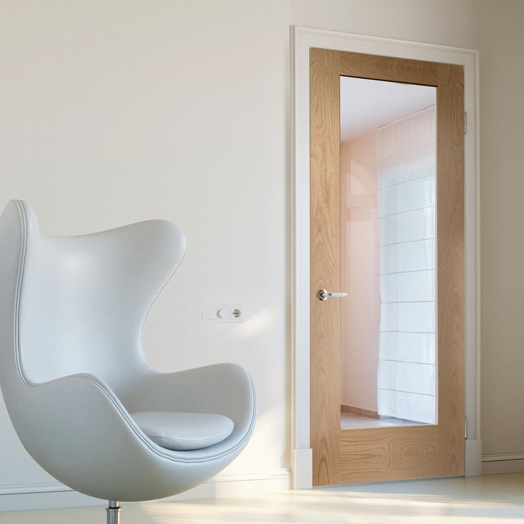 Pattern 10 oak interior glazed door