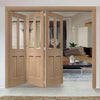Bespoke Thrufold Malton Oak Glazed Folding 3+0 Door - No Raised Mouldings
