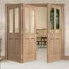 Bespoke Thrufold Malton Oak Glazed Folding 2+1 Door - No Raised Mouldings
