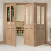 Bespoke Thrufold Malton Oak Glazed Folding 2+1 Door - No Raised Mouldings