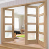 Bespoke Thrufold Shaker Oak 4 Pane Glazed Folding 2+1 Door - Prefinished