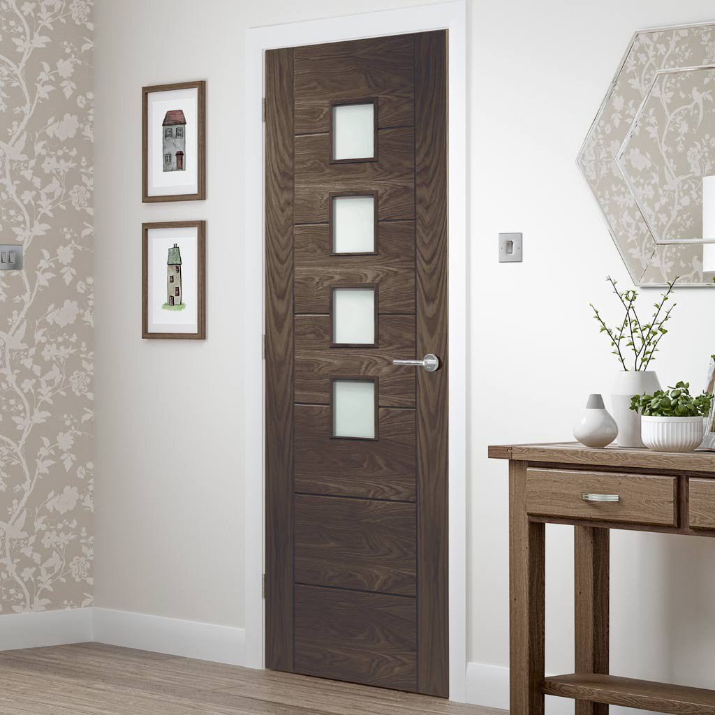 Prefinished Bespoke Palermo Oak Fire Door - Obscure Glass - Choose Your Colour