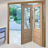 Bespoke Thrufold Palermo Oak 2XG Glazed Folding 2+0 Door