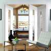 Bespoke Thrufold Palermo 1L White Primed Glazed Folding 2+1 Door