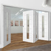 Bespoke Thrufold Palermo 1L White Primed Glazed Folding 3+1 Door