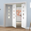 Bespoke Thrufold Palermo White Primed Glazed Folding 2+1 Door