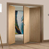 Bespoke Thrufold Pesaro Oak Flush Folding 2+1 Door - Prefinished