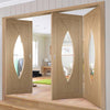 Bespoke Thrufold Pesaro Oak Glazed Folding 2+1 Door
